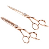 烟斗新款 无痕男女发打薄剪牙剪玫瑰金 侍牌专业美发理发剪平剪日式