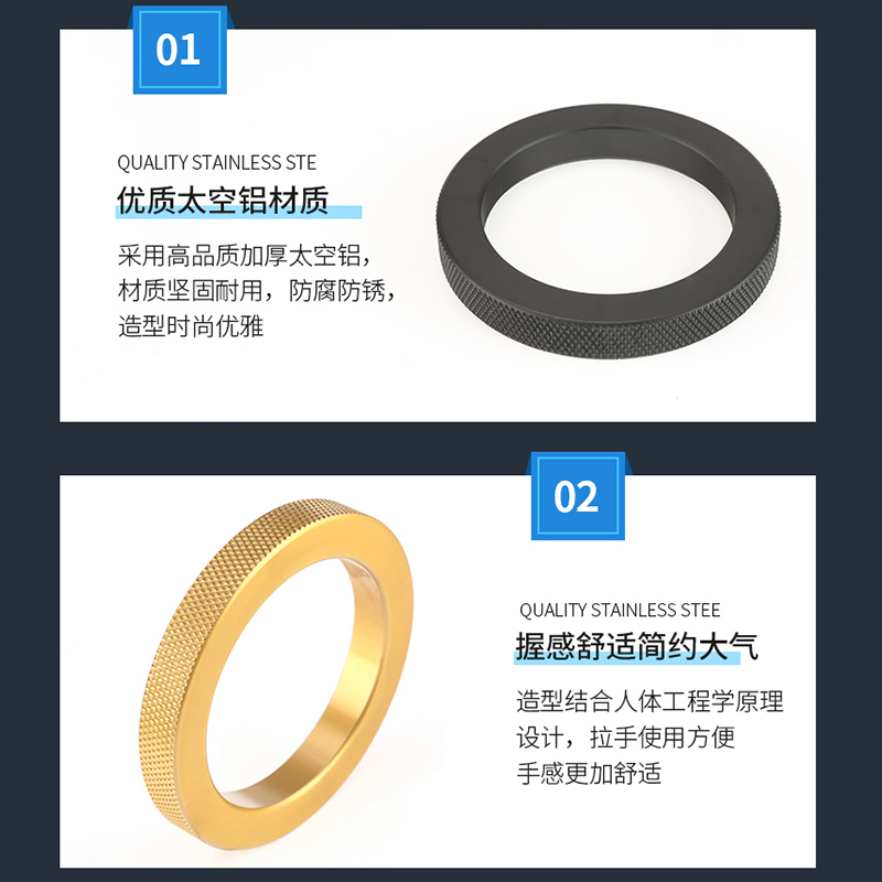 免开孔玻璃移门隐藏拉手推拉展示柜把手玻璃橱窗酒柜圆形小拉手