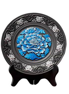 金乌炭雕富贵芙蓉客厅卧室 新中式摆件家居装饰工艺品电视柜送礼