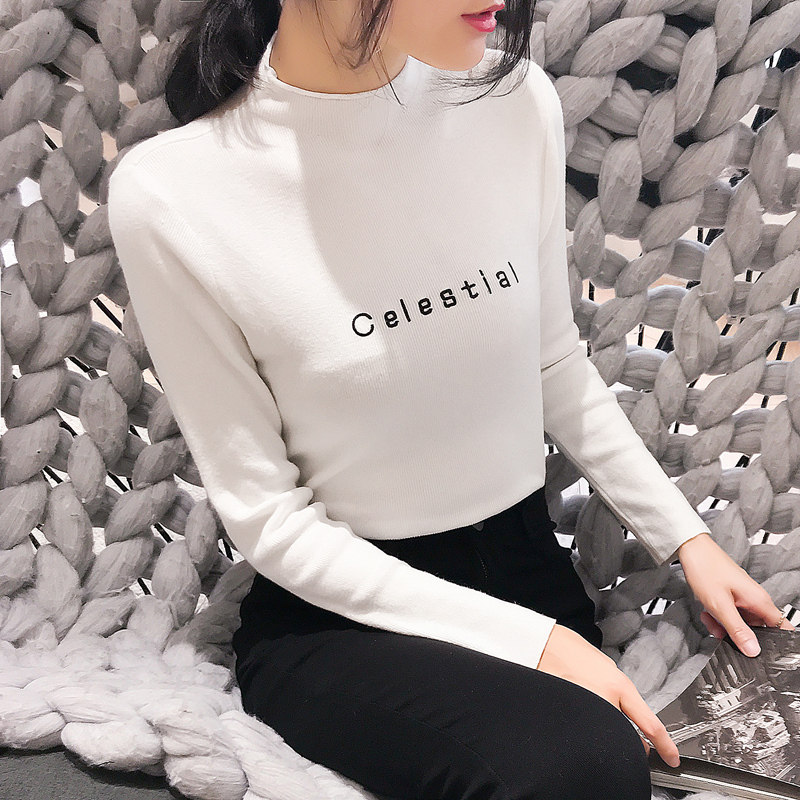 半高领毛衣打底衫女2021秋冬新款百搭修身紧身内搭长袖洋气针织衫,女装/女士精品,毛针织衫,淘宝优惠券,粉丝福利购,淘宝优惠卷