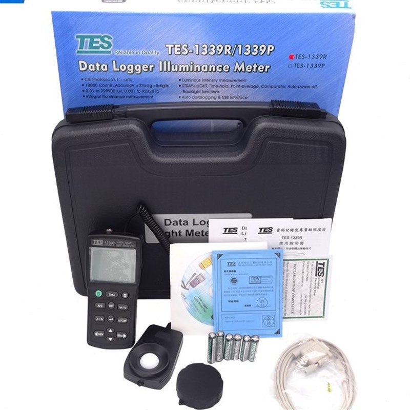 台湾泰仕tesf1330A照度计高精度照度仪光照度测试仪测光仪TES1332