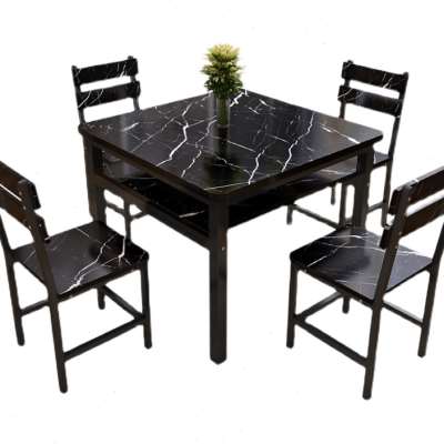 简约餐桌经济四方桌子正方形家用小户型吃饭桌现代双层餐桌椅组合