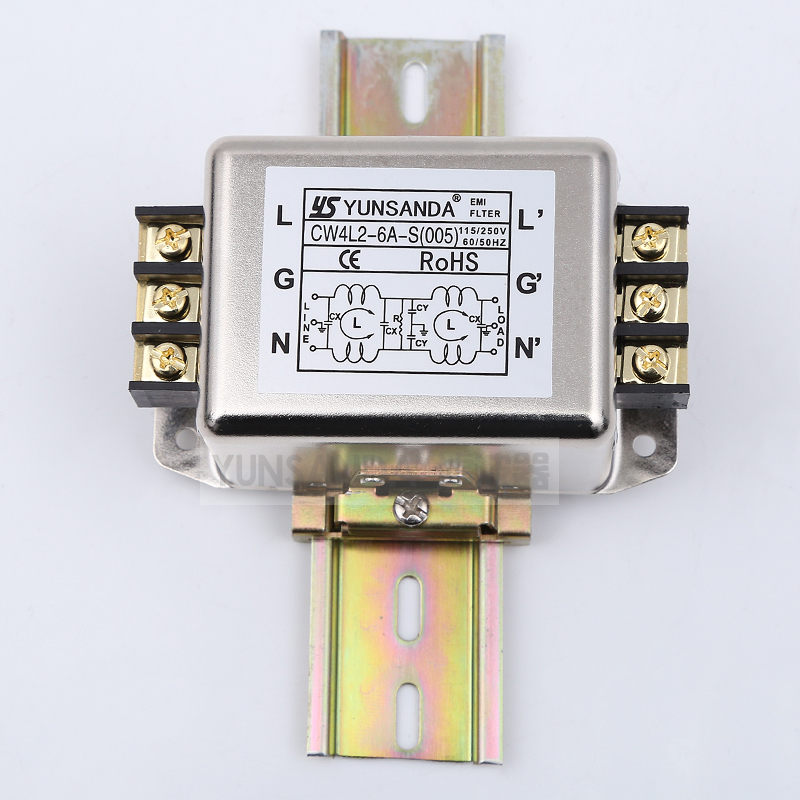 CW4L2-30A-S(005)单相交流导轨式电源滤波器净化器EMI高性能双极