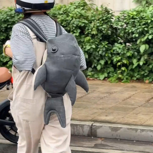中号潮流动物园鲸鲨鱼双肩包鲸鱼pop小众款潮牌男女书包背包双肩