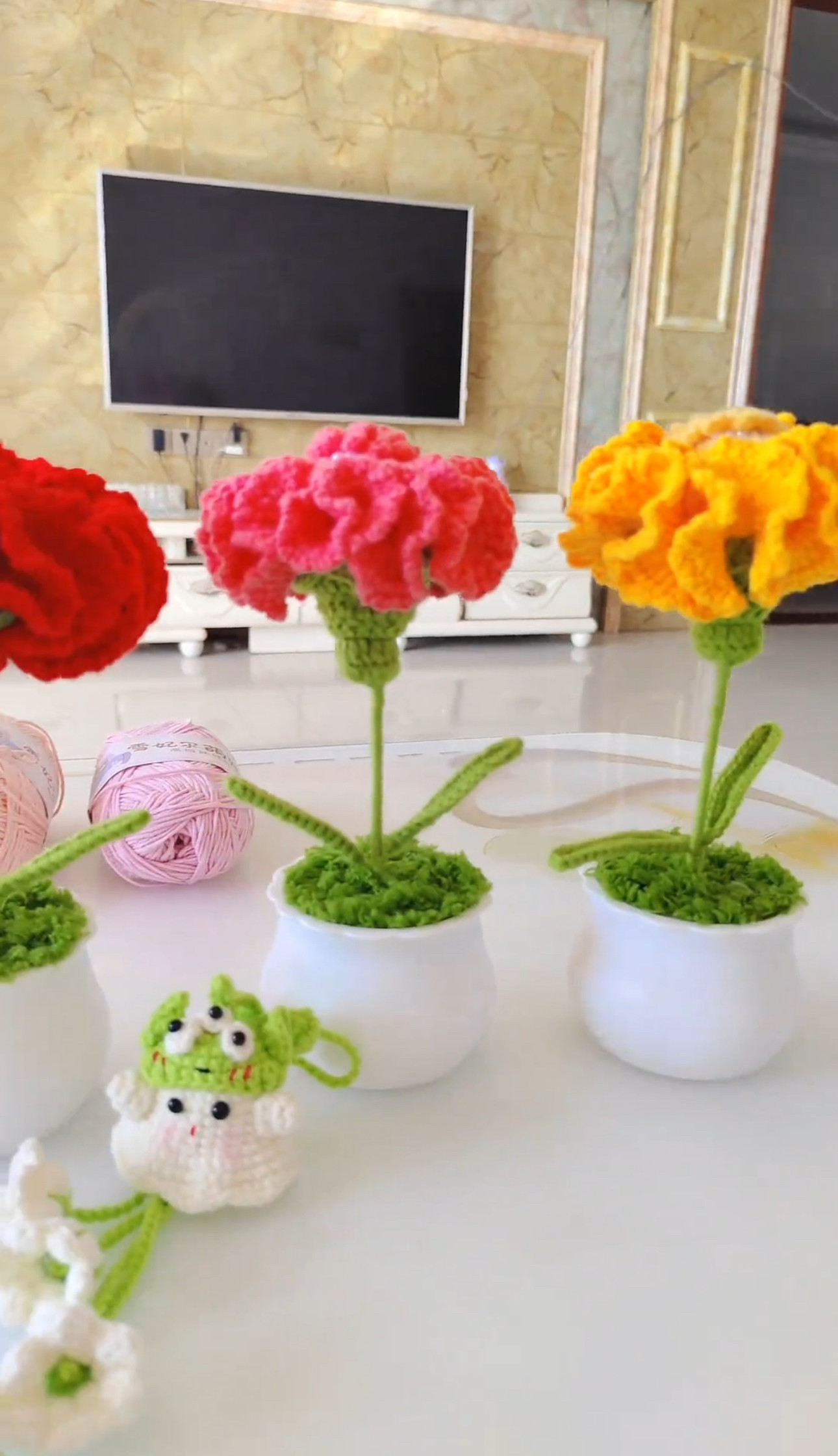康乃馨花仙子DIY材料包手工编织花束教师节手工编织