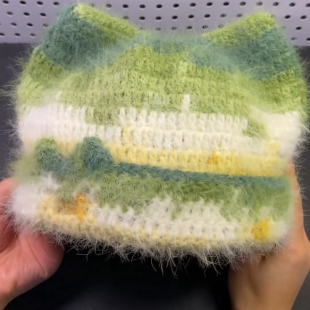 可爱耳朵材料包毛线手工编织毛线手工猫耳帽子diy手工绿野仙踪