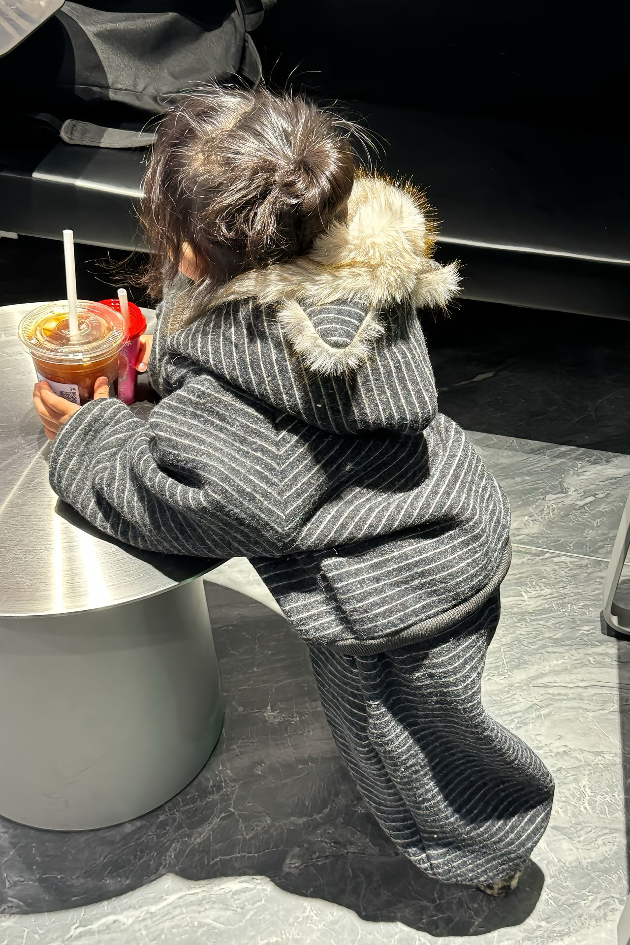 新款男女同款连帽外套冬季套装女童耳朵条纹套装秋冬款2025家居服