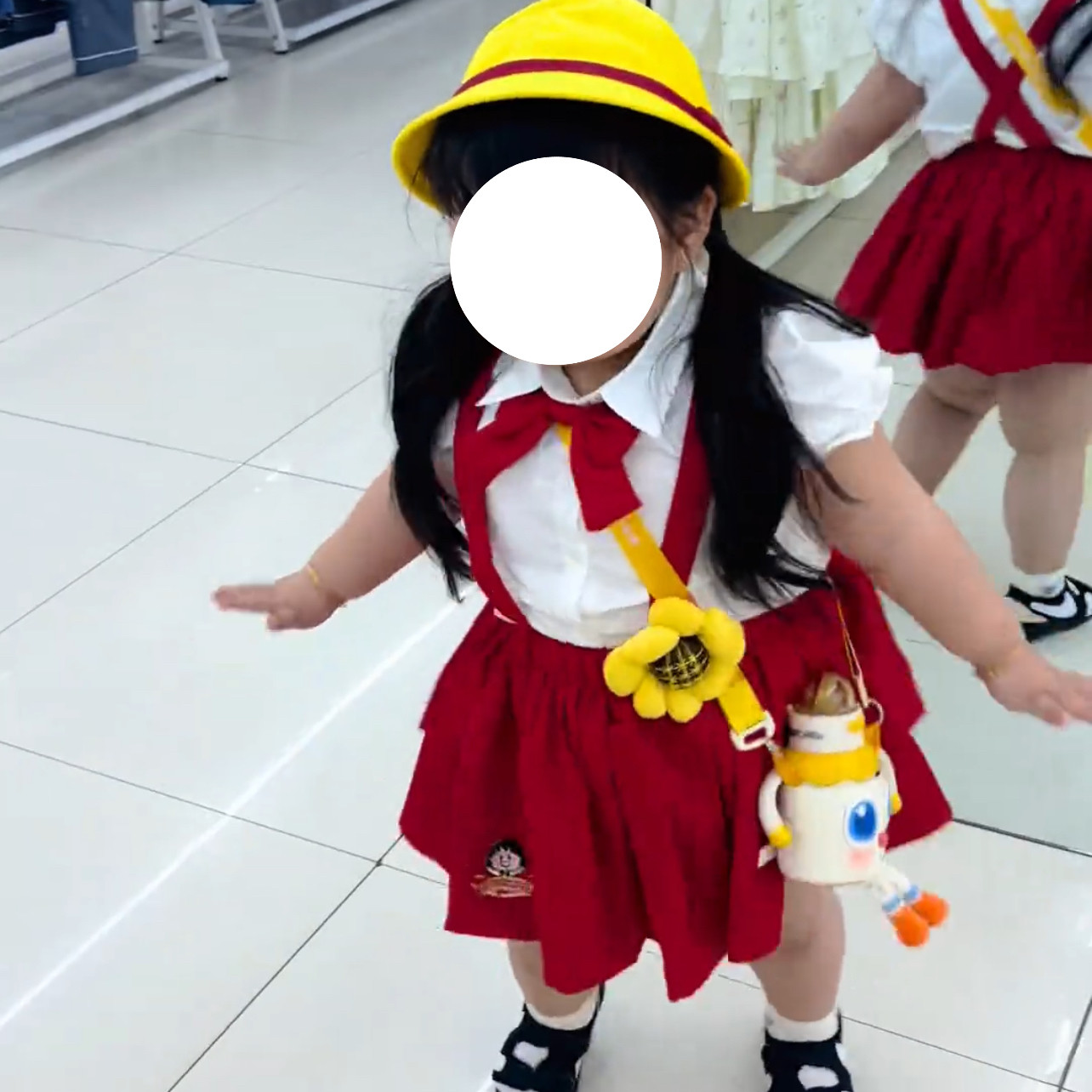 卡通动画新款可爱童装女童连衣裙夏季宝宝短袖套装裙子白色衣服