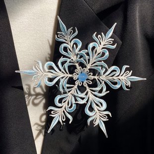 2025气质精美胸花国风汉服旗袍配饰胸针 雪花非遗缠花新款