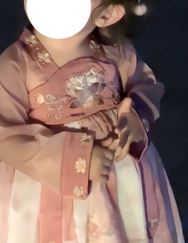 新款2025夏季透气清爽女童莲花娃娃印花柔光汉服裙重工刺绣连衣裙