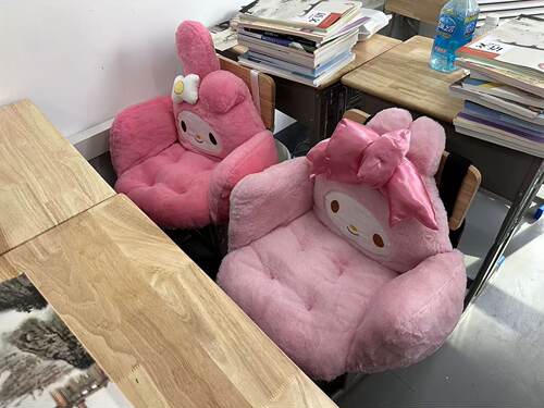 可爱坐垫办公室久坐腰靠垫腰靠一体半包围椅子垫子学生宿舍屁股垫