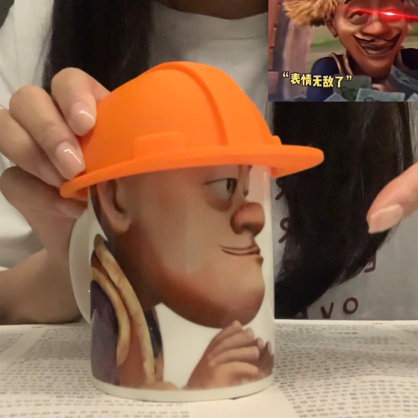 卡通个性帽子盖子2026光头强可爱抽象马克杯送朋友礼物水杯