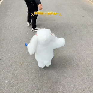 2026白色可爱兔子衣服女孩毛衣短裤女童毛绒套装冬季新款儿童可爱