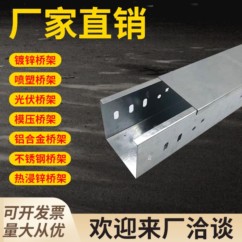 定制光伏防火桥架分隔大跨距梯式铝合金不锈钢线 线槽喷塑镀锌桥