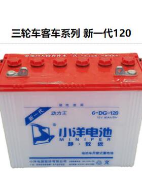 正品小洋水电瓶120新一代电动三轮车拉客车叉车专用蓄电池6DG120