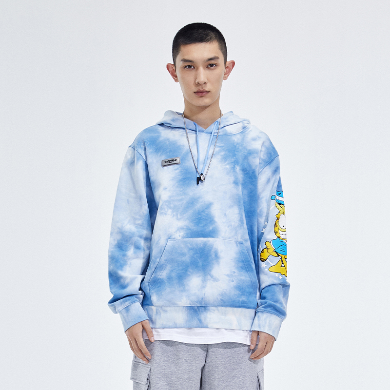 Fun潮牌春秋Fun加菲猫扎染