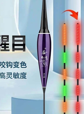 咬钩变色夜光漂重力感应电子漂超亮夜钓浮漂鲫鱼漂日夜两用大物漂