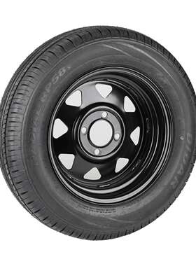 拖车轮胎 4孔100规格黑色钢圈轮毂 游艇ATV UTV房车越野改装件