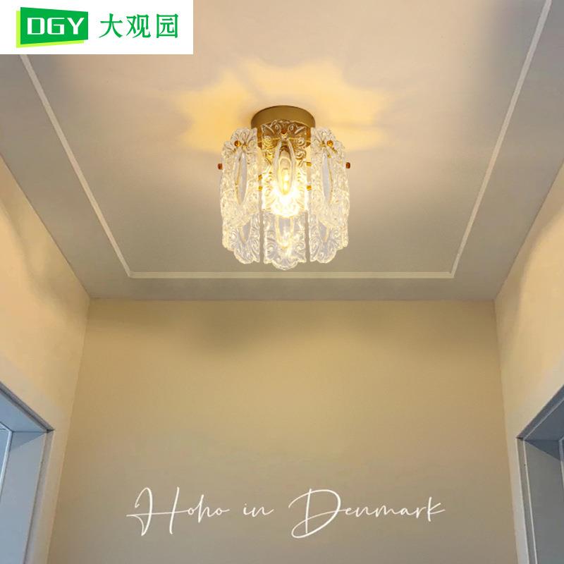 过道灯走廊灯具现代简约吸顶灯法式轻奢水晶衣帽间入户玄关阳台灯