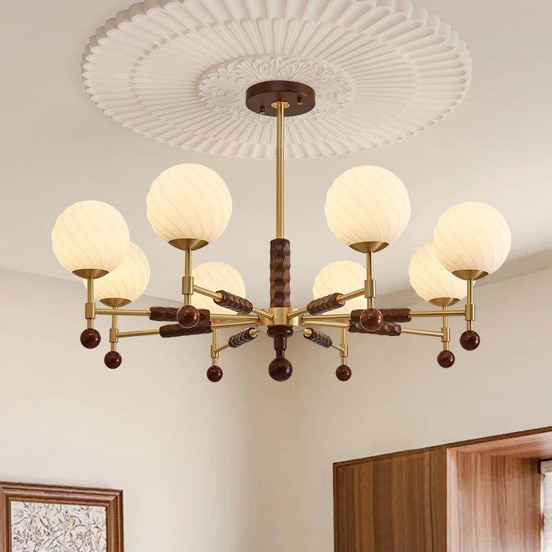 法式中古风全铜实木客厅吊灯复古高级感卧室餐厅2025年新款灯具