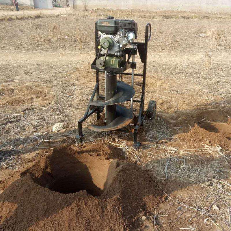 多功能植树深坑打洞钻眼带架子手摇挖坑机单人操作地钻打洞机