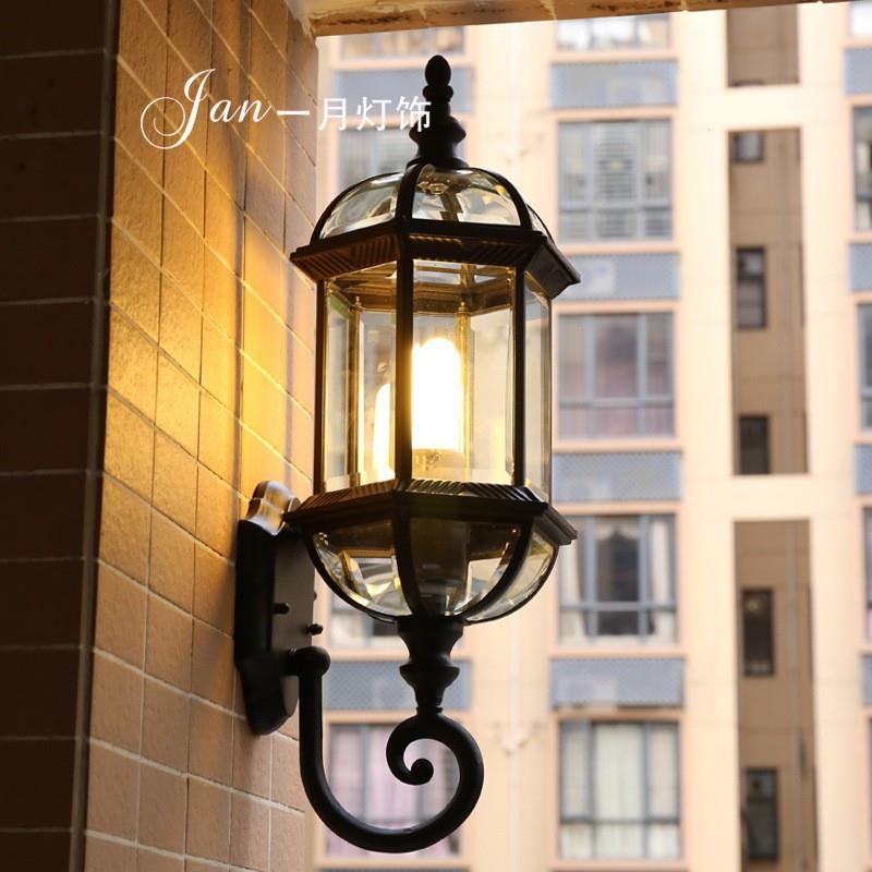 欧式复古户外防水壁灯 美式乡村室外阳台过道楼梯庭院led外墙壁灯