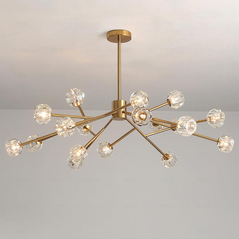 后现代简约客厅吊灯 北欧LED创意家居树枝魔豆卧室餐水晶玻璃吊灯