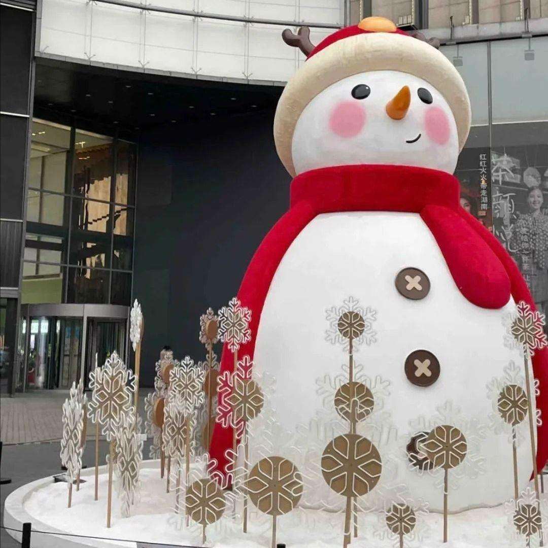 圣诞节泡沫大型雕塑雪人仿真景观摆件装置美陈成品道具