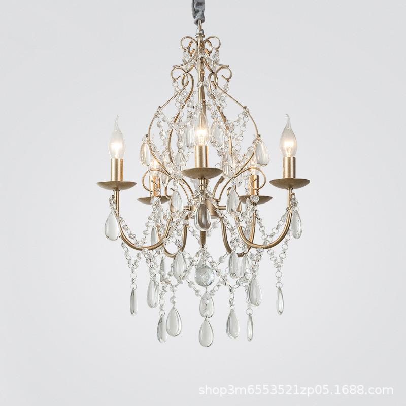 工厂美式乡村吊灯餐厅灯卧室衣帽间衣帽间水晶灯服装店灯具