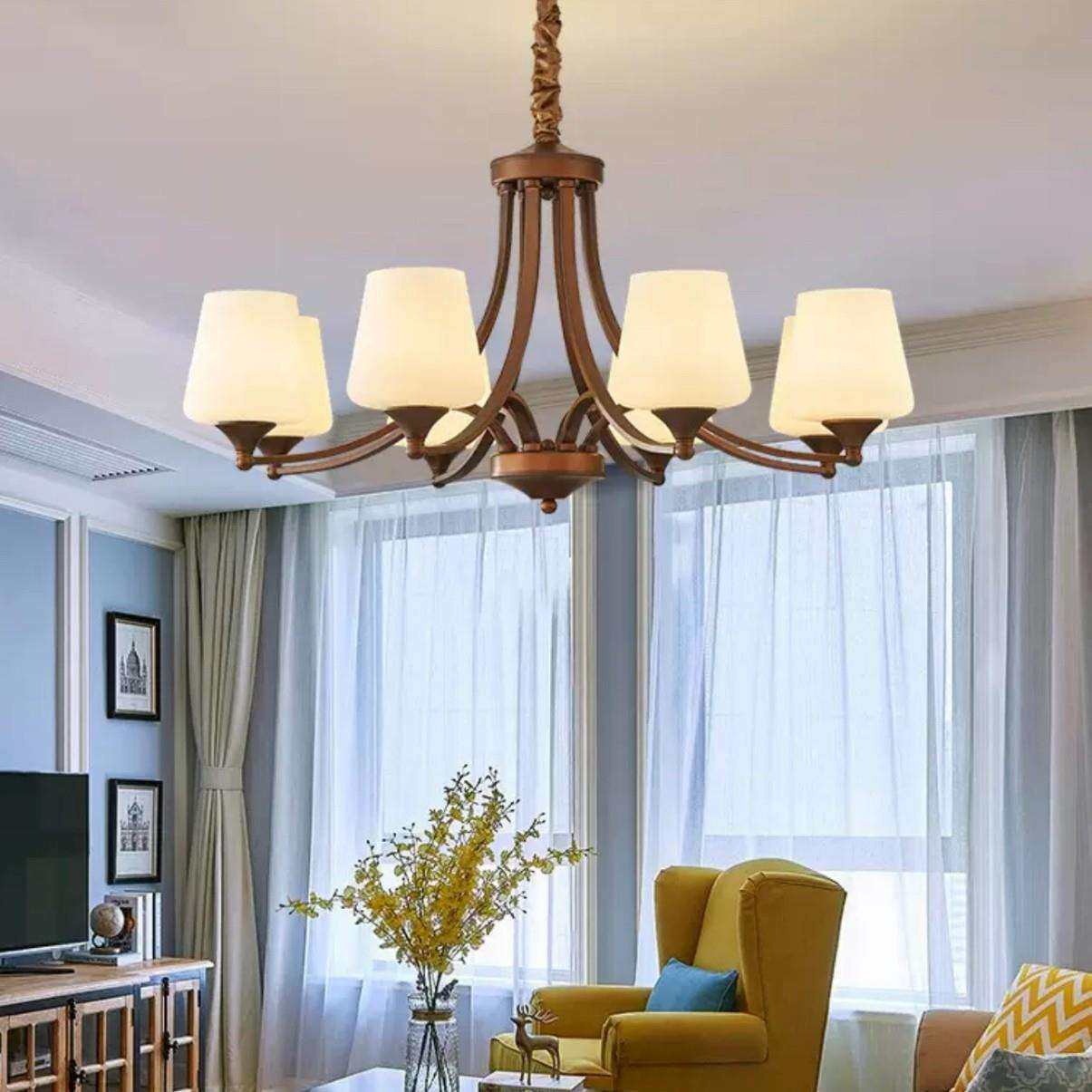 美式复古客厅吊灯铁艺乡村简约主卧室餐厅现代简约中山灯具