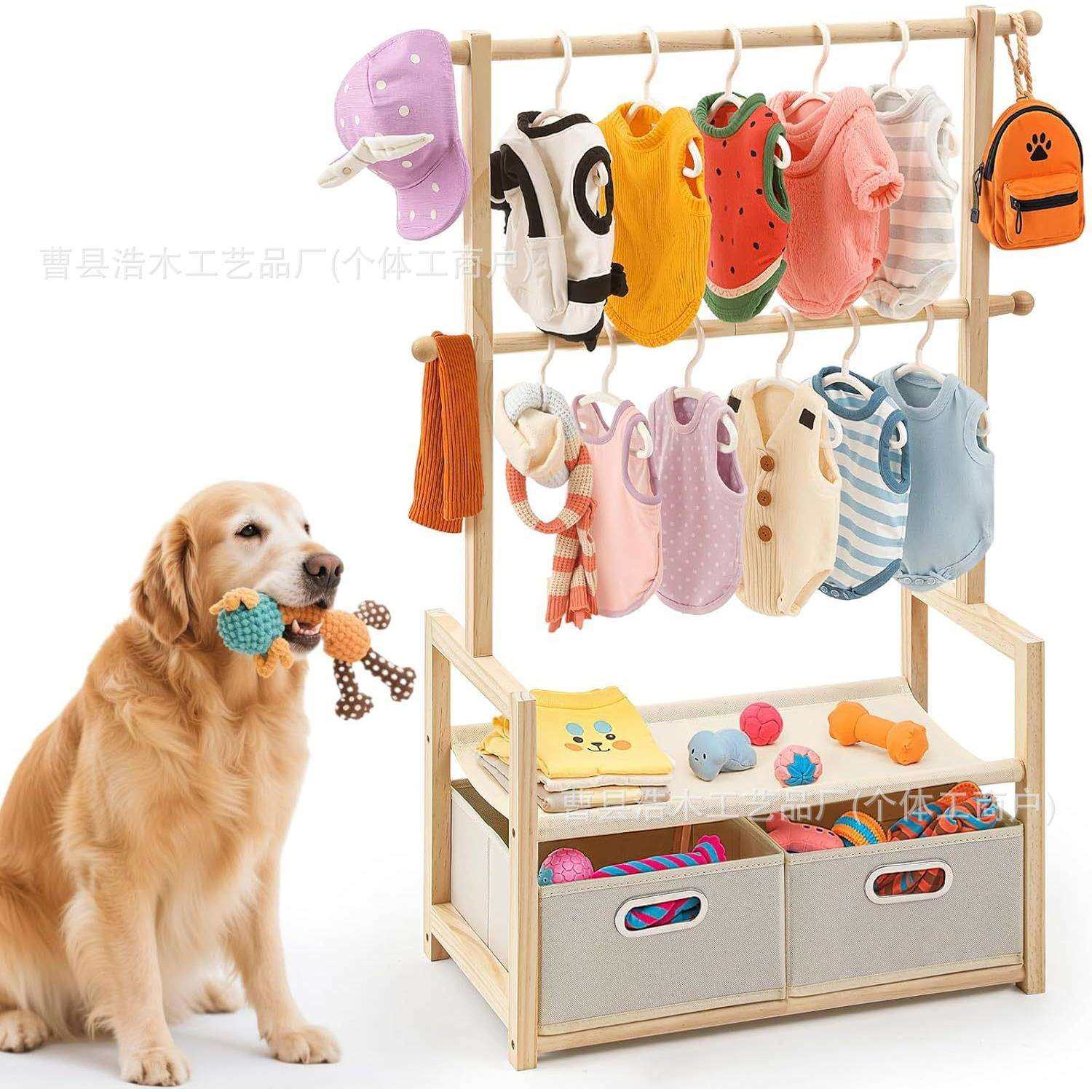 木制宠物狗狗衣柜衣架带挂杆带储物盒小狗玩具收纳篮宠物衣服收纳,农机/农具/农膜,播种栽苗器/地膜机,淘宝优惠券,粉丝福利购,淘宝优惠卷