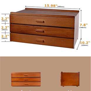 木制抽拉油画棒收纳盒多层铅笔素描毛笔收纳盒美术工具写生收纳盒