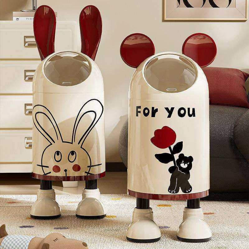 可爱兔耳垃圾桶家用客厅站脚垃圾收纳桶创意摆件饰品大容量,农机/农具/农膜,播种栽苗器/地膜机,淘宝优惠券,粉丝福利购,淘宝优惠卷