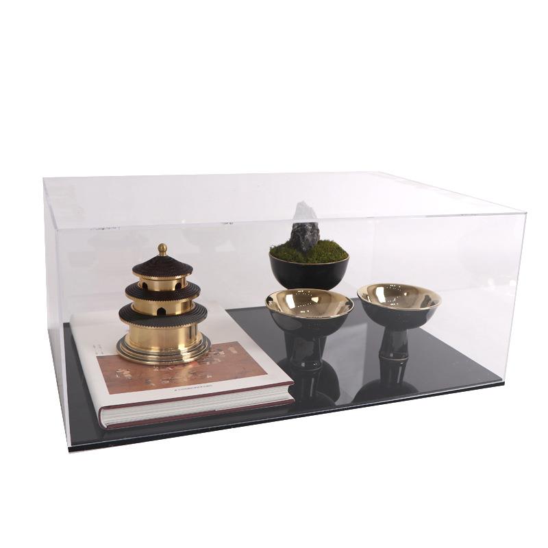 中式摆设客厅高端摆件售楼处样板房间茶几装饰盒苔藓亚克力防尘罩