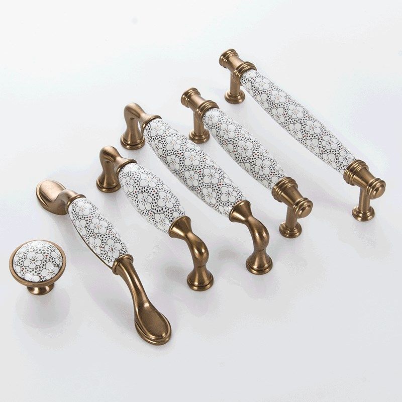 玛德堡欧式梅花陶瓷拉手橱柜抽屉衣柜门单孔美式仿古大理石纹把手,基础建材,小拉手,淘宝优惠券,粉丝福利购,淘宝优惠卷