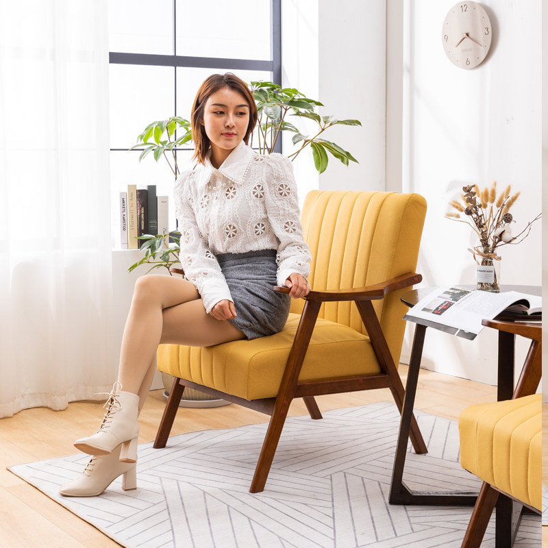 办公沙发简约实木接待室会客厅售楼部洽谈酒店休闲沙发椅子茶几组