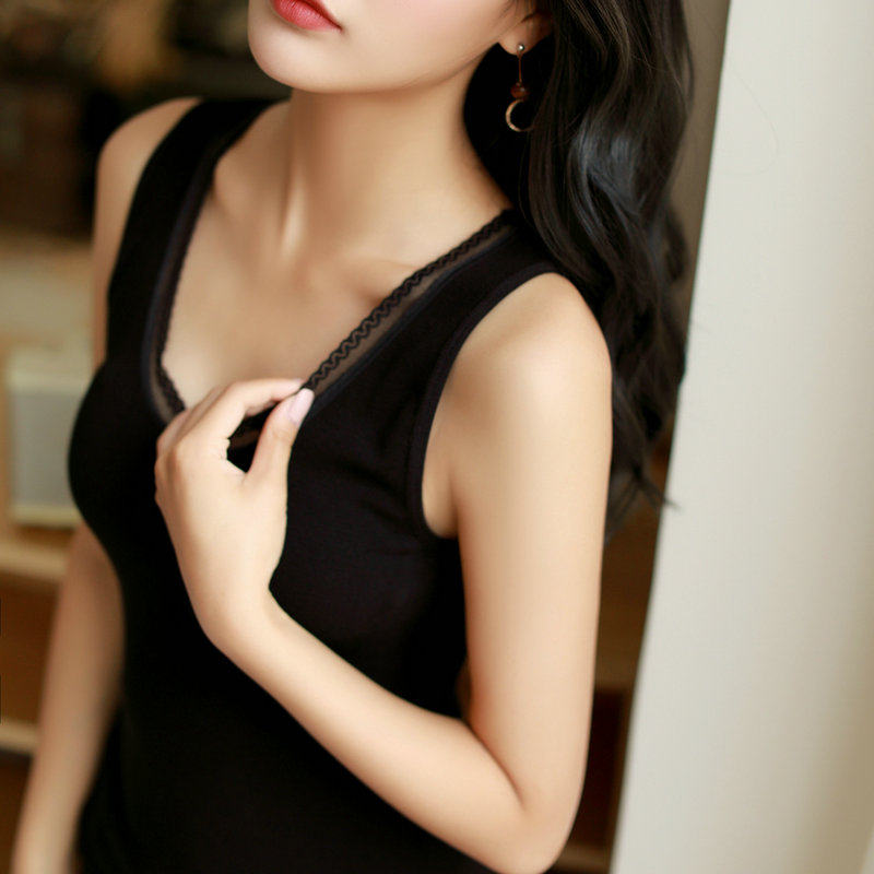 毛圈绒女背心紧身蕾丝秋冬内穿加绒棉打底衫加厚无袖保暖内衣内搭,女士内衣/男士内衣/家居服,保暖上装,淘宝优惠券,粉丝福利购,淘宝优惠卷