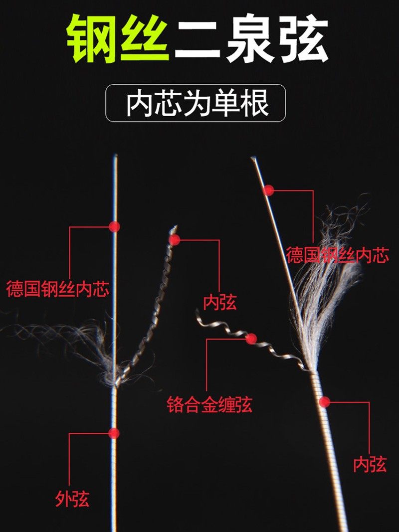 二泉弦 二泉专用二胡弦 内外弦 二胡弦 琴弦 专业 演奏 二胡配件