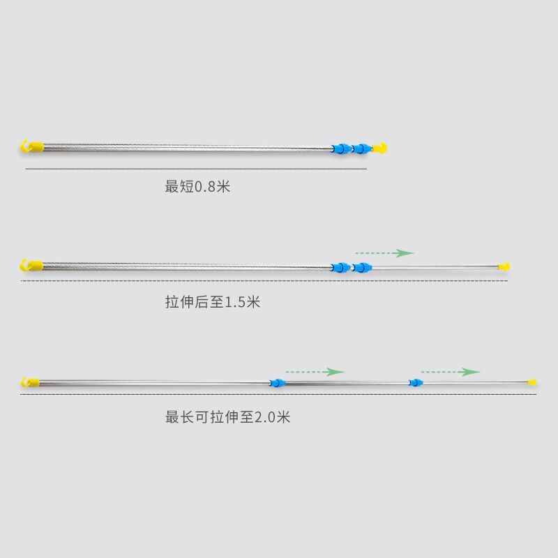 2021新款伸缩型不锈钢小吊扇横杆床上蚊帐挂杆固定架微风吊扇支架