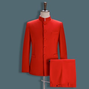 民国立领中山装学生五四青年装中国风西服套装男士大合唱演出服装