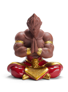 禅意紫砂齐天大圣孙悟空摆件家居客厅鱼缸造景创意陶瓷装饰品