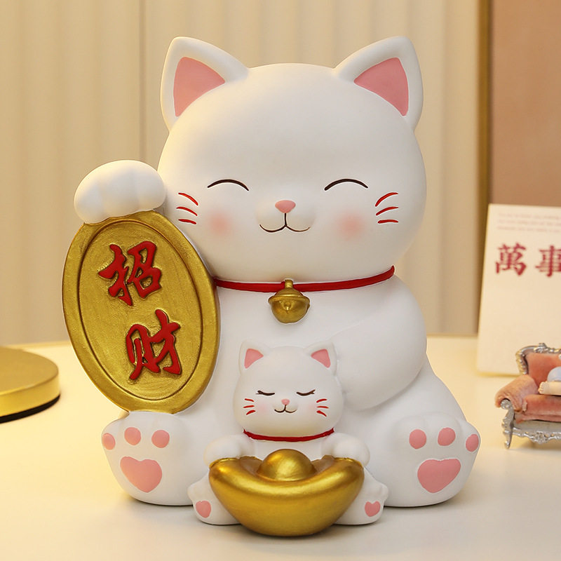 创意招财猫存钱罐小摆件送男女孩生日礼物桌面可爱公仔储蓄罐摆设