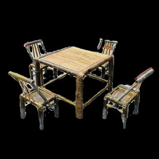 竹椅子靠背椅家用毛竹椅单人手工编织老式竹子小椅阳台休闲竹凳子