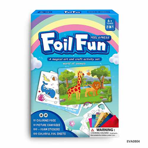 热卖EVA场景烫金贴画手工立体贴纸foil fun EVA铝箔不干胶
