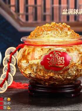 金箔聚宝盆摆件招财貔貅中式風水家居聚财店铺柜台乔迁开业礼品
