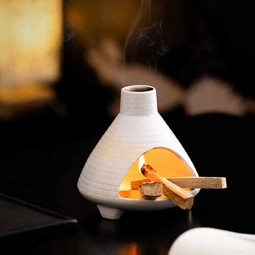 秘鲁圣木palo santo holder鼠尾草燃烧托盘支架陶瓷线香插香薰炉