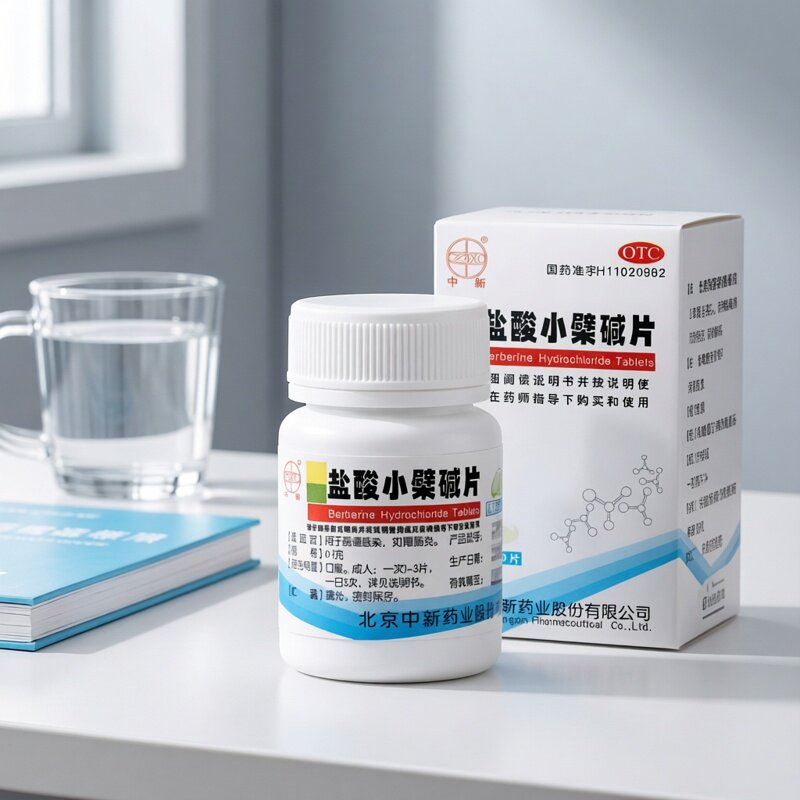 【中新】盐酸小檗碱片0.1g*40片*1瓶/盒