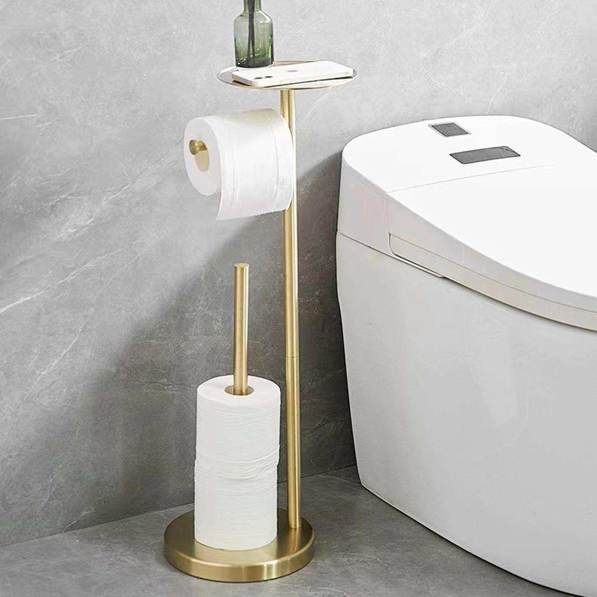 卫生间卷纸架落地式厕纸架 别墅置地式置物架免打孔纸巾架