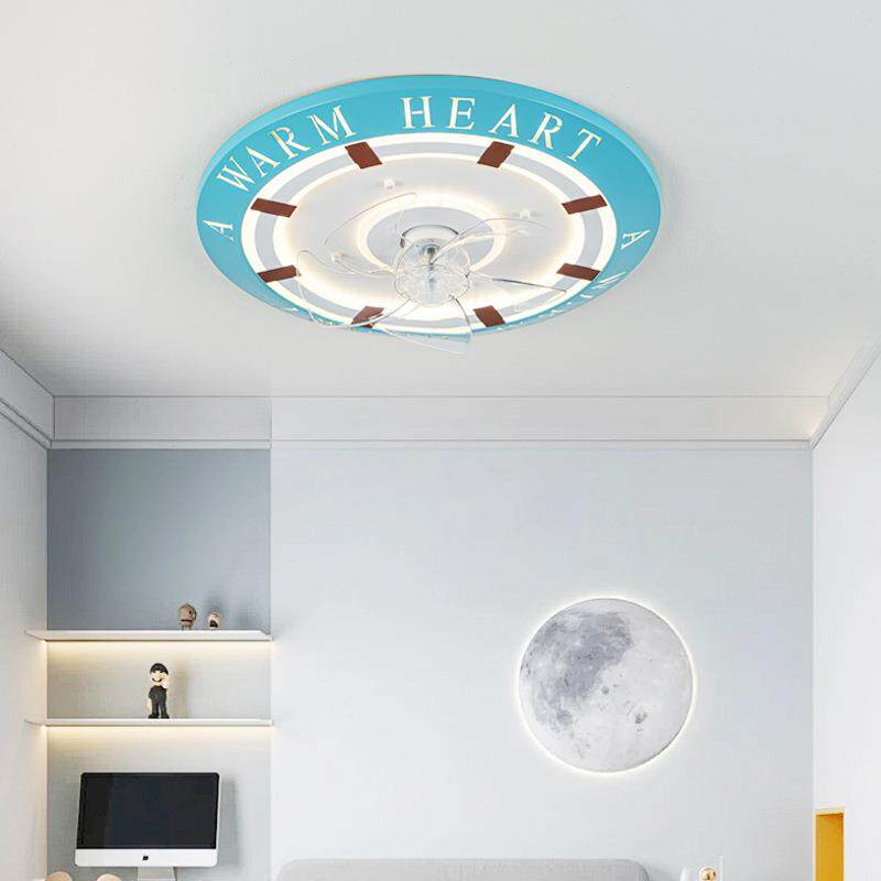 2025儿童房风扇灯男孩卧室灯风扇一体吊扇书房吸顶灯卡通电扇吊灯