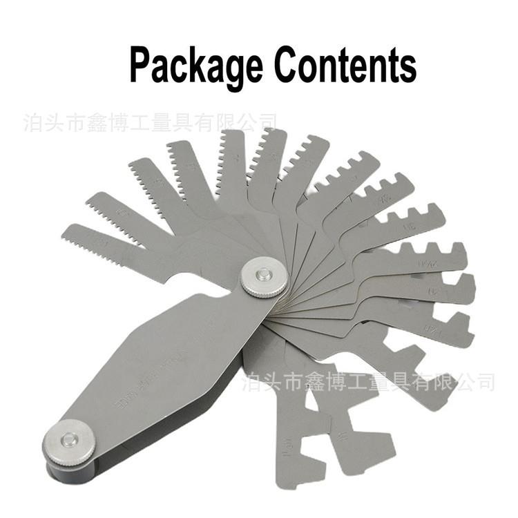 29度T型螺纹规1-12n梯形螺纹样板美制螺距规ACME29°爱克姆牙形规